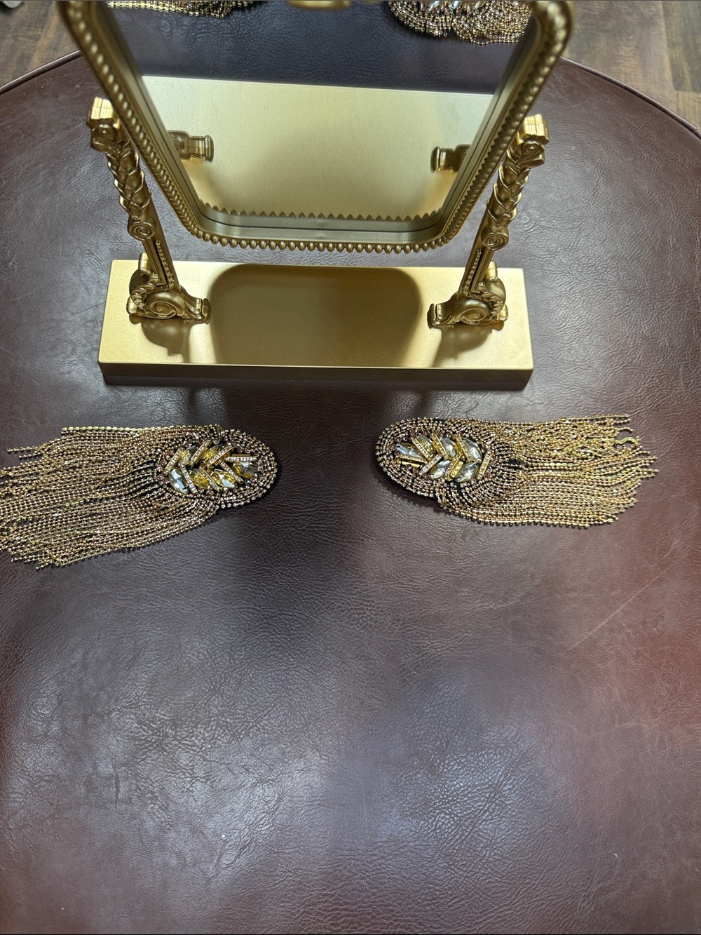 Gold Beaded Fringe Jacket Shoulder Tassels - Gold